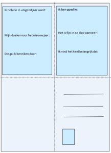 kaart aan je toekomstige zelf in het nieuwe schooljaar