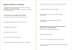 werkblad omgaan met complimenten