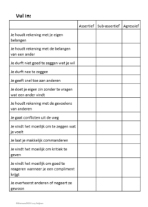 invulformulier assertiviteit afbeelding